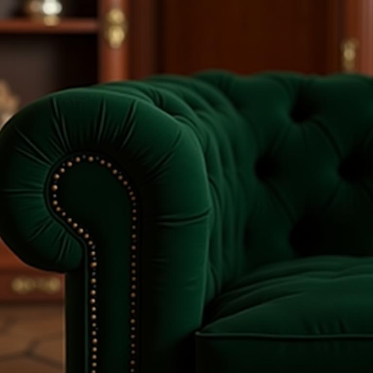 Handcrafted green Chesterfield sofa
