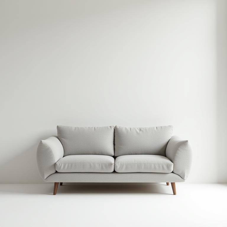 Minimalist grey wool handmade sofa